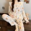 Cute High-Value Polka Dot Doll Collar Pajamas Women'S Cloud Cotton Long-Sleeved Student Loungewear Set