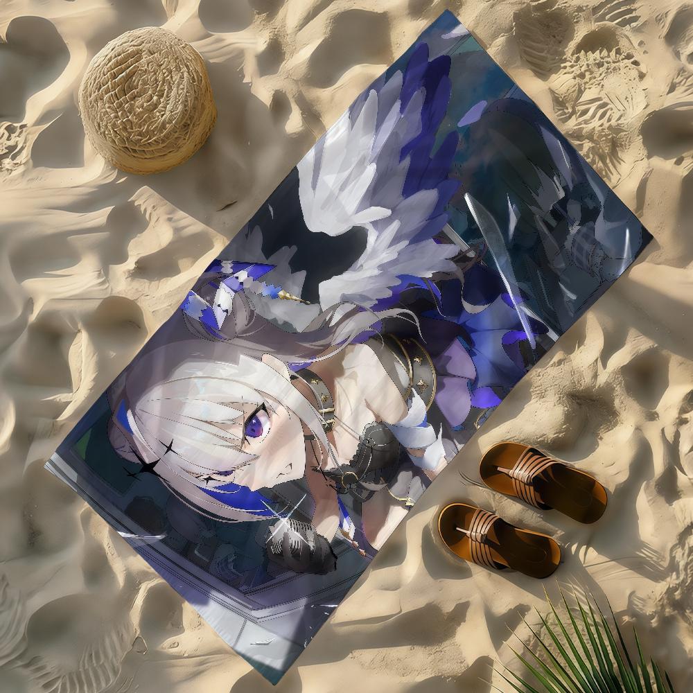 A-Amane Kanata Singer VTuber Towel Soft Lightweight Anti-Sand Large Beach Towel Quick-Drying Bath Sports Family
