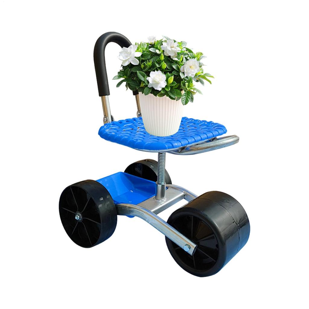 Artefatto per Lavori in Giardino a Tre Ruote Sgabello Piccolo Agricolo Sedile Mobile Con Ruota Macchina per Uomo Pigro Carrello Rotante per Raccolta