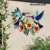 1PC Hot-selling Outdoor Wrought Iron Hummingbird Flower and Bird Wall Decoration Wall Decoration Garden Courtyard Flat Metal Wall Decoration New