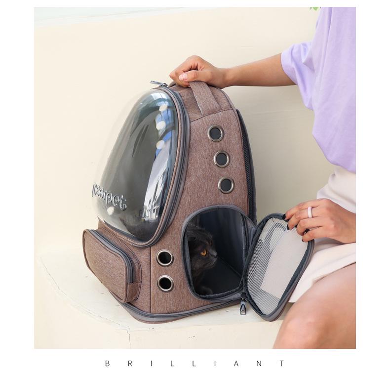 Large Capacity Transparent Pet Backpack - Breathable Space Capsule Design for Cats