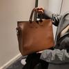 New women's tote bag solid color simple high-end pu material women's handbag shoulder bag fashion messenger bag