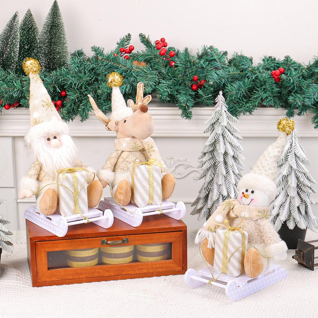 Christmas Sled Doll Decor With Plastic And Polyester For Holiday Festive Display