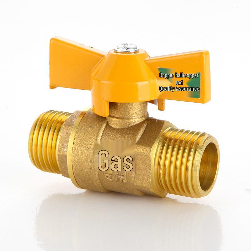 Thickened 4-Point Gas Ball Valve for Natural Gas and Water Heaters, Internal/External Thread.