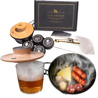CAMP CRAFT 2026 Model 7-Piece Smoker Set: Camping Smoker, Cup Smoker, Sierra Cup, Glass, Cocktail Smoker, Top Smoker (7-piece Set with Wood Chips: Wal