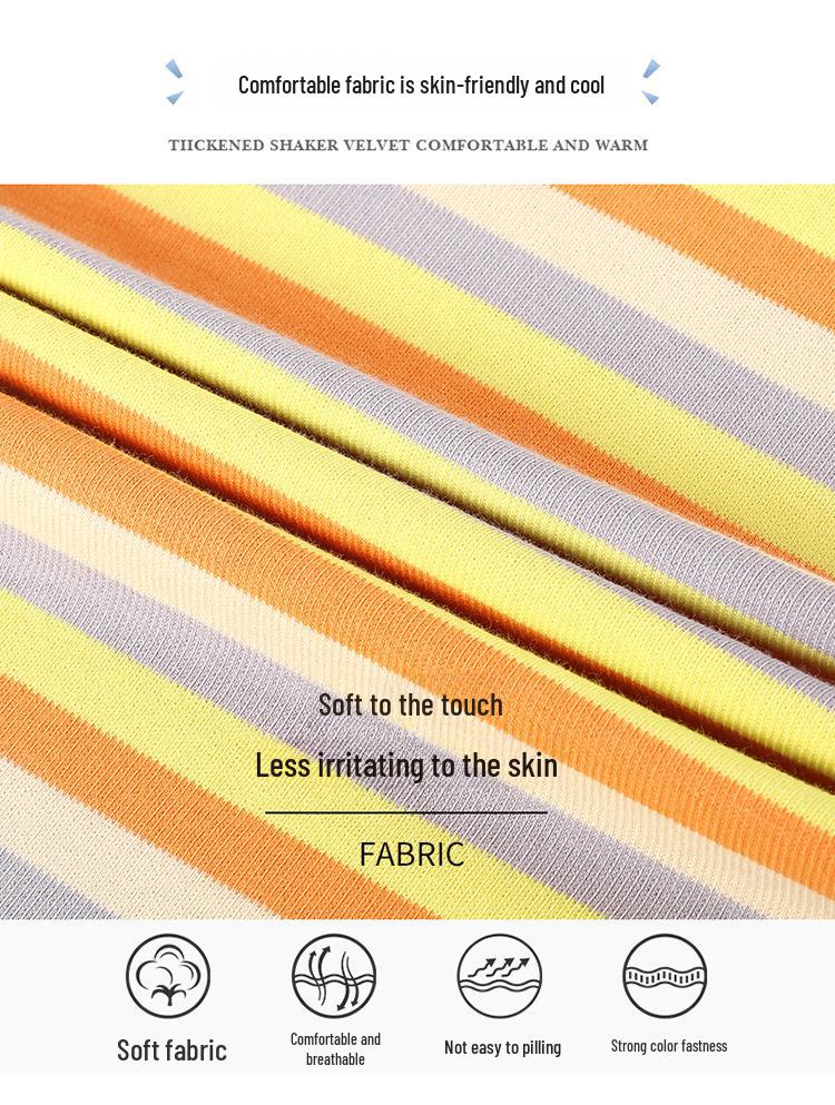 Women's Summer Round Neck Striped Cotton T-Shirt: Colorful, Casual, Loose, Age-Reducing, Slimming Design.