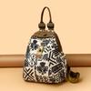 Schoolbag1011 New Export Women's Print Multi-functional Backpack Women's Bag Jixiang Casual Schoolbag Versatile Backpack