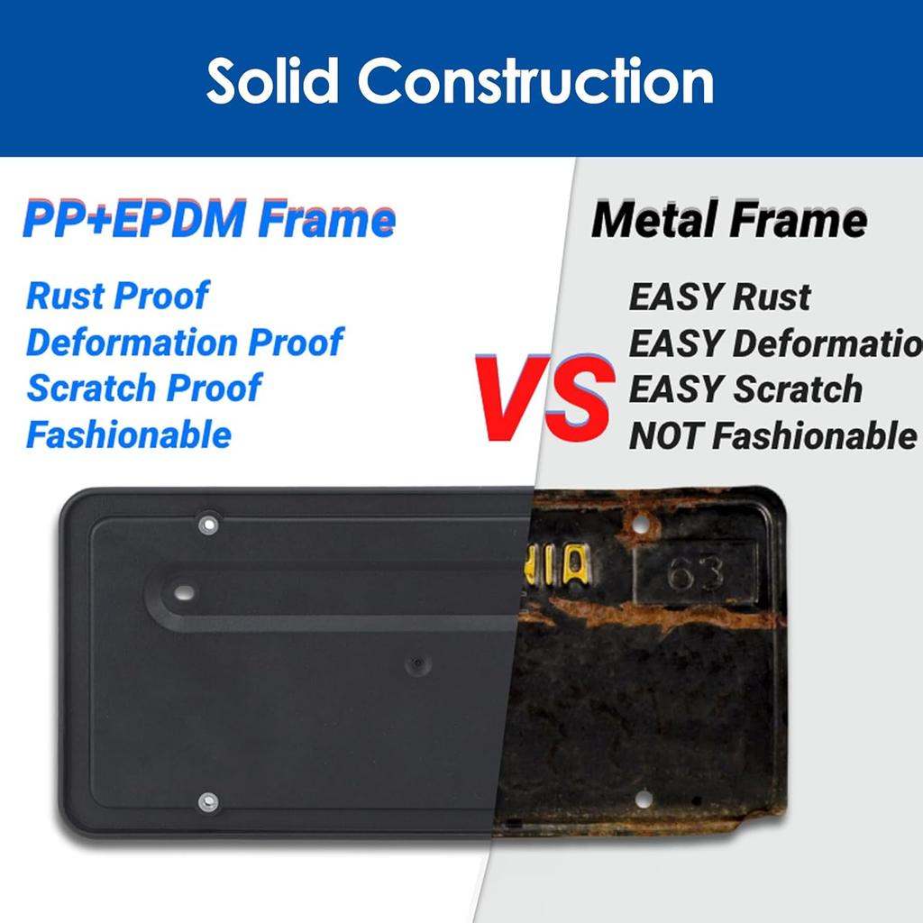 Rear License Plate for OE 1096844 00 B License Plate Frames Replacement Sturdy PP and EPDM Material, Car License Plate Holder Mounting Bracket for
