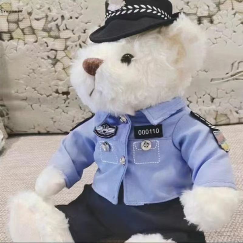 Internet celebrity traffic police bear doll police bear teddy bear doll SWAT fire bear promotional activities souvenir