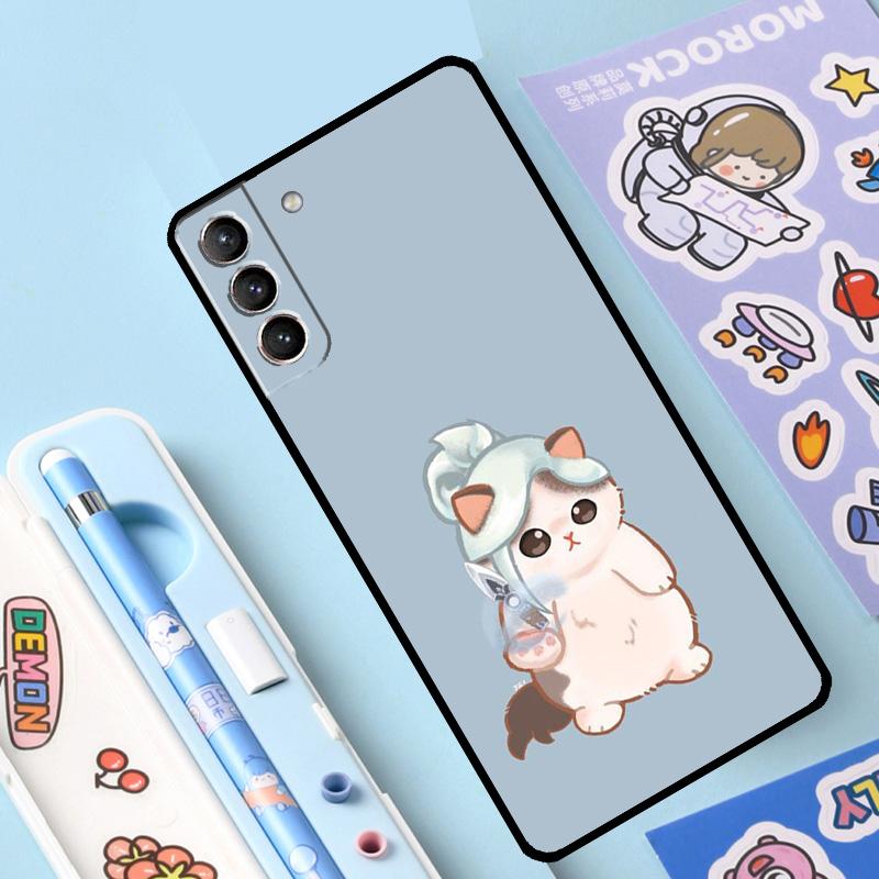 

Чехол с милым мультяшным доблестным котом для Samsung Galaxy S23 S21 S22 Ultra Plus Note 10 20 S8 S9 S10 Plus S20 FE Note 10 Plus
