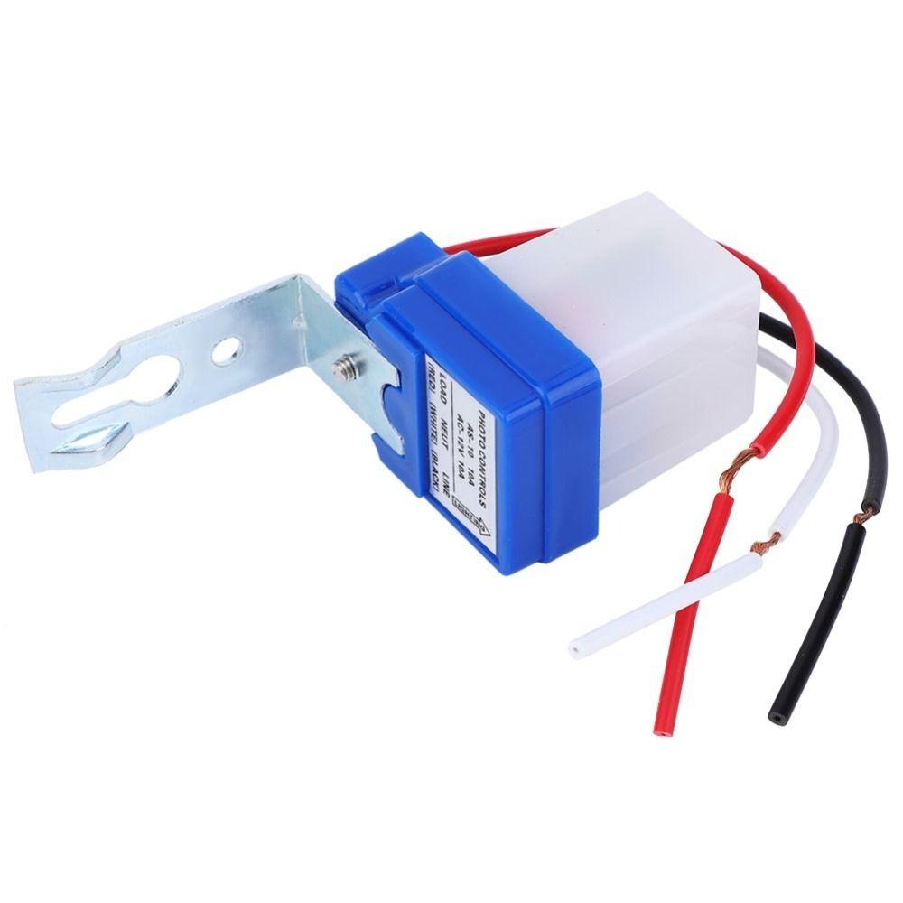 2 Pcs AS-10 Automatic Light Switch 10A 220V/12V Photo Controlled Switch 2200W Max Load Compact Dusk To Dawn Sensor Streetlight