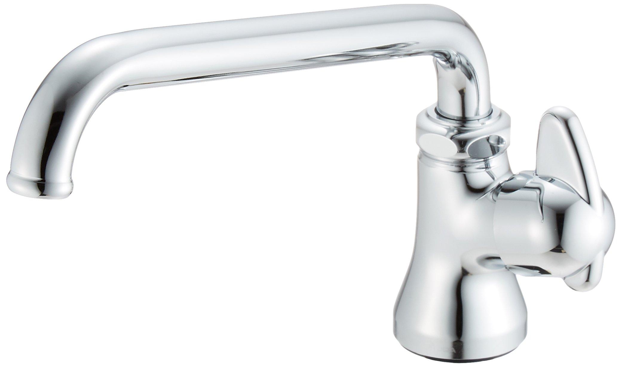 

SANEI Mini Cera Upward-Facing Flexible Faucet with Lever Handle, 90-Degree Opening and Closing, JA575-13