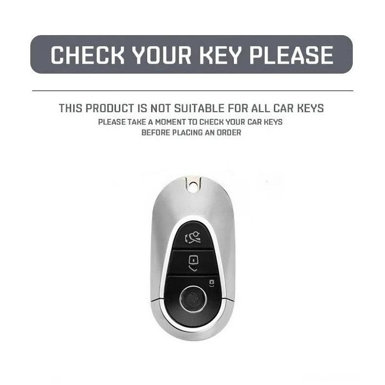 Carbon Fiber Car Key Case Cover For Mercedes Benz C E S Class Glc W206 W223 W214 E300 C260 C300 S450 S500 S400 Accessories