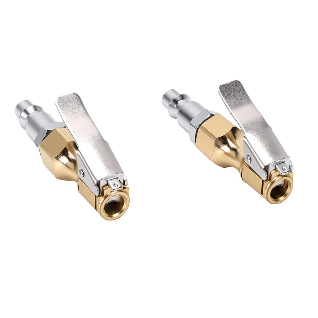 2pcs Closed   Clip On Tire   Chuck Brass 1Celsius4in NPT Male Quick Connect Locking Tire Chuck For   Compressor