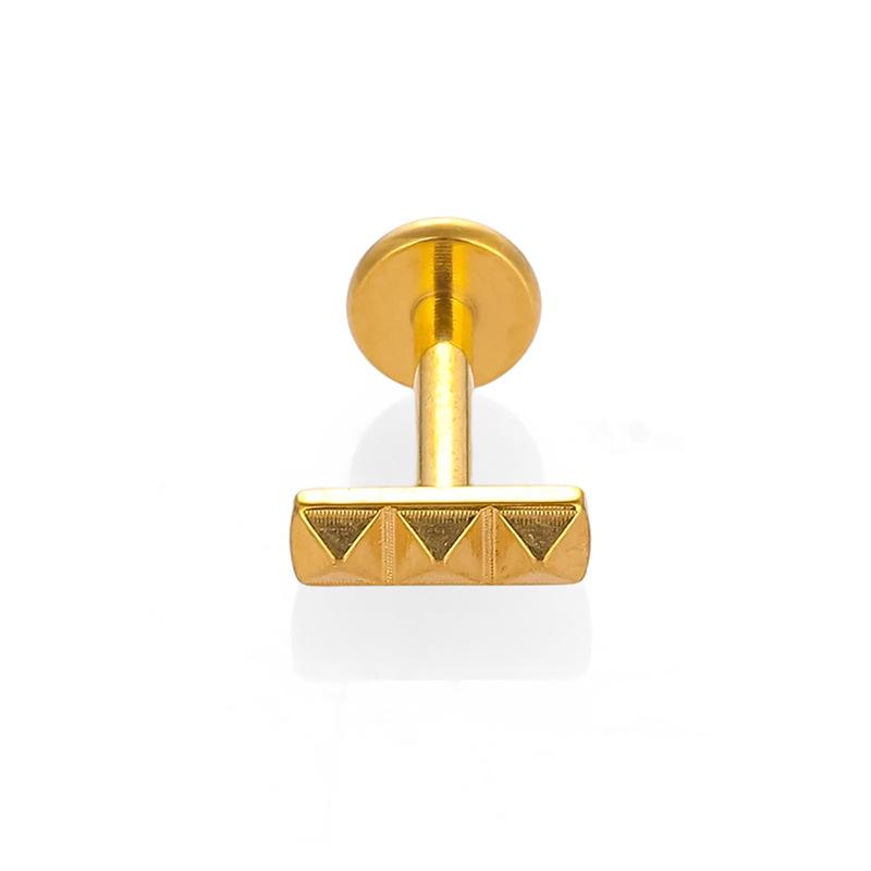 Titanium Zirconium Flat End Bar Ear & Lip Stud Piercing Jewelry