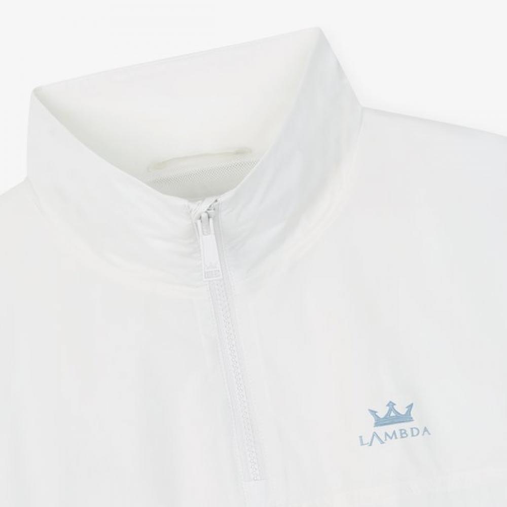 Lambda Men S Air Shell Wind Jacket Short Sleeve Cream Ivory 26121