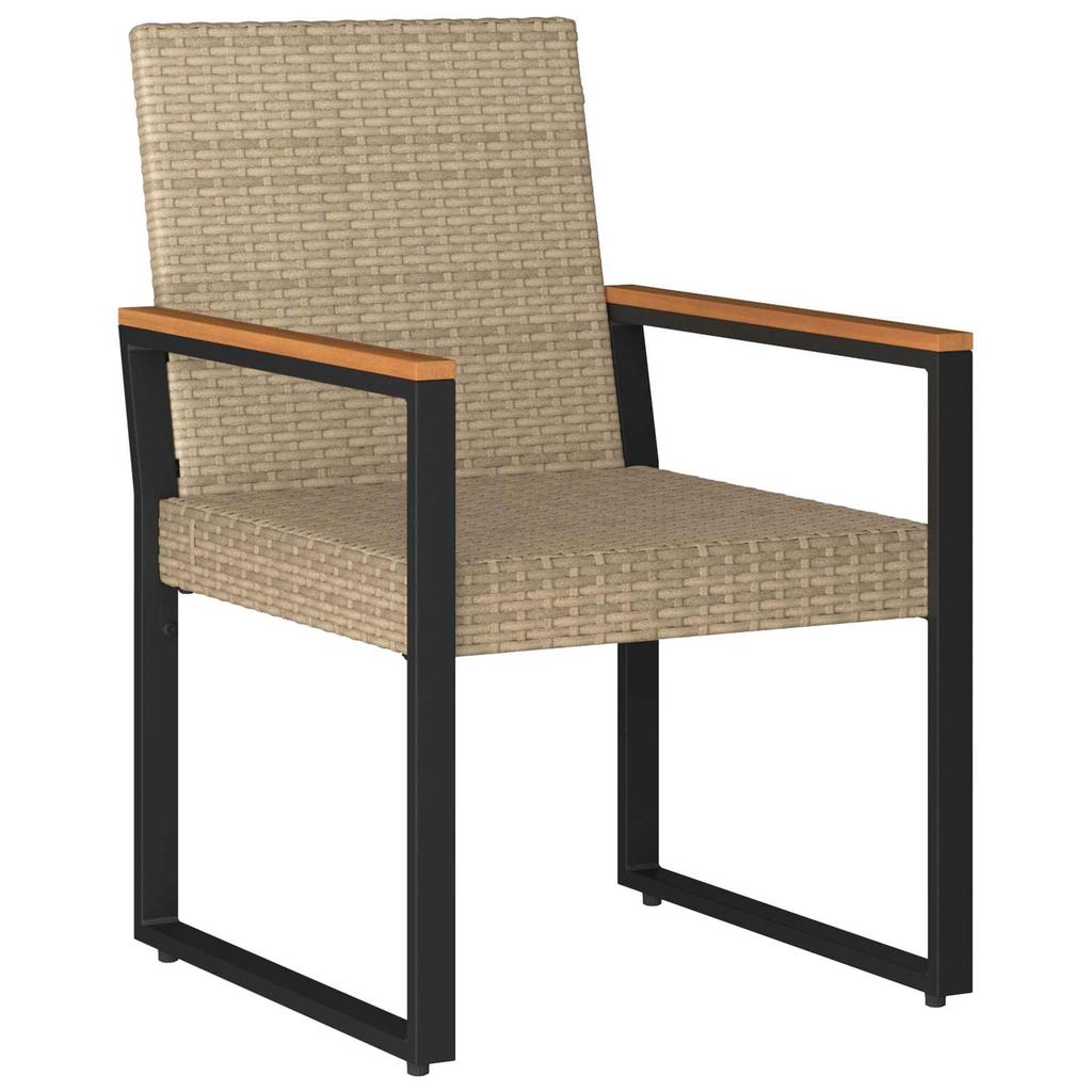 Garden Furniture Set 3 Pcs Beige and Cream Poly Rattan