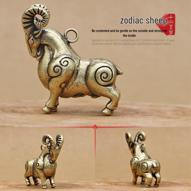 

Подвеска для ключей из чистой меди в виде двенадцати знаков зодиака из латуни и аксессуар для ключей