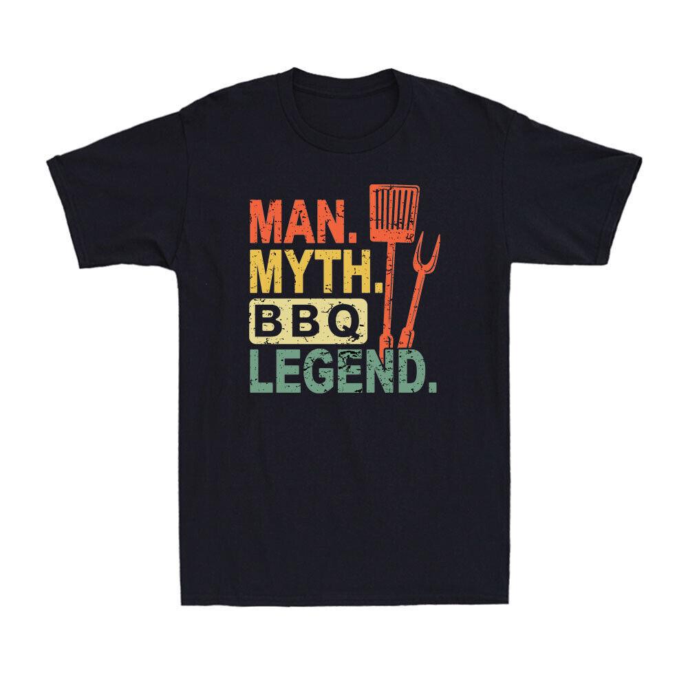 Man Myth BBQ Legend Barbecue Grilling Dad Grillfather BBQ Vintage Men T-shirt XXXL