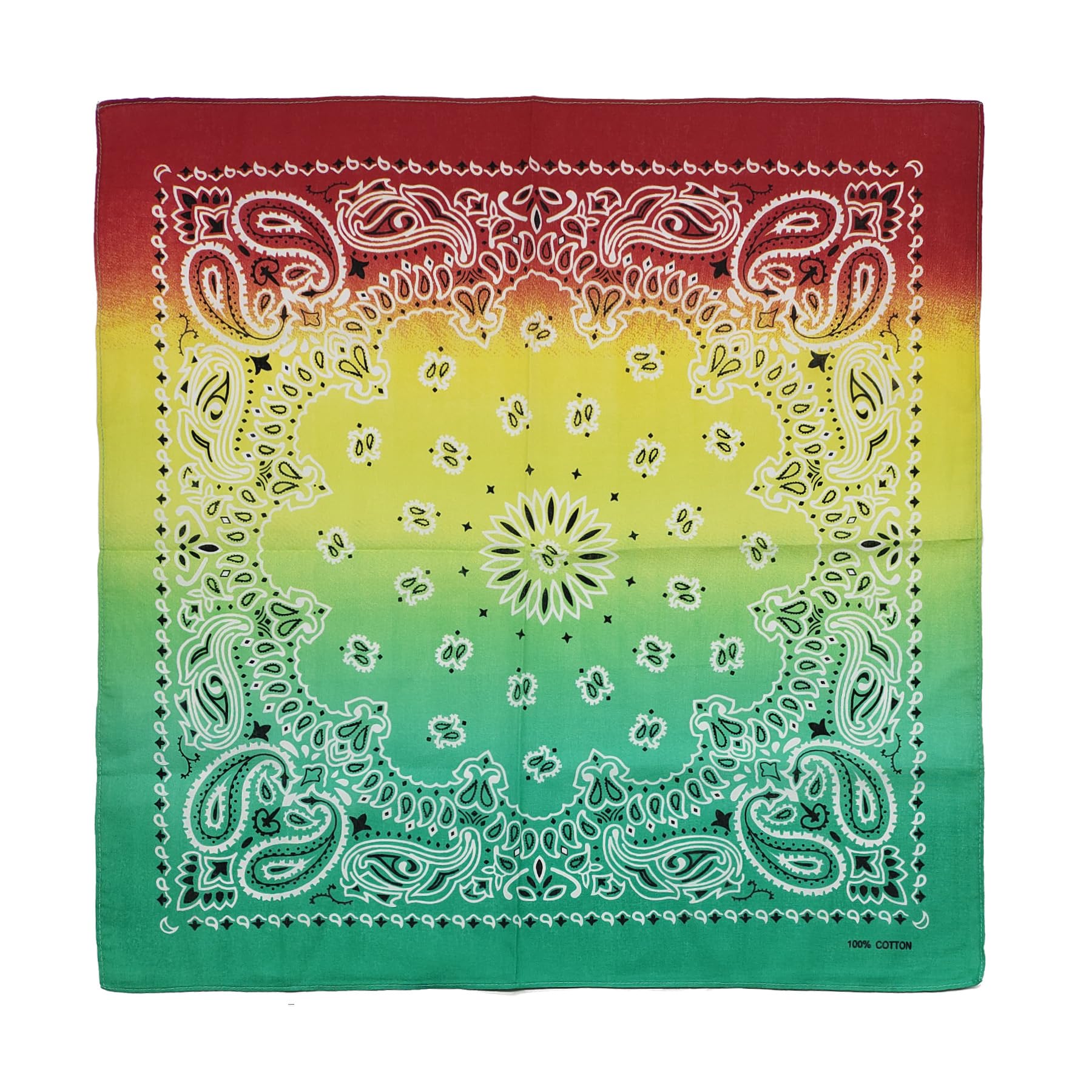 

kakatrend Bandana Paisley Gradient Color Stylish Adult 100% Cotton Handkerchief Bandana Unisex Do-rag Large 55cm x 55cm