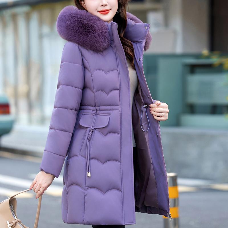 Fashion Winter Jackets Woman Long Parkas Hooded Faux Fur Collar Loose Thick Warm Women's Coats