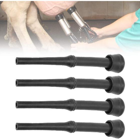 Fdit 4Pcs Rubber Milking Liner Goat Cattle Use Milking Liner Parts Milking Machine Accessories for Breeding Industry(Black)