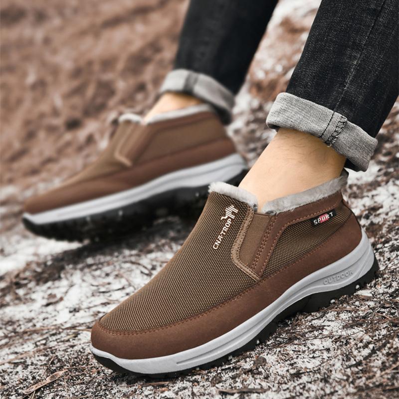 Winter Herren Knöchel Schneestiefel Warme Rutschfeste Schuhe für Herren Lässig Warmhalten Plüsch Übergröße Paar Schuhe Chaussure Homme