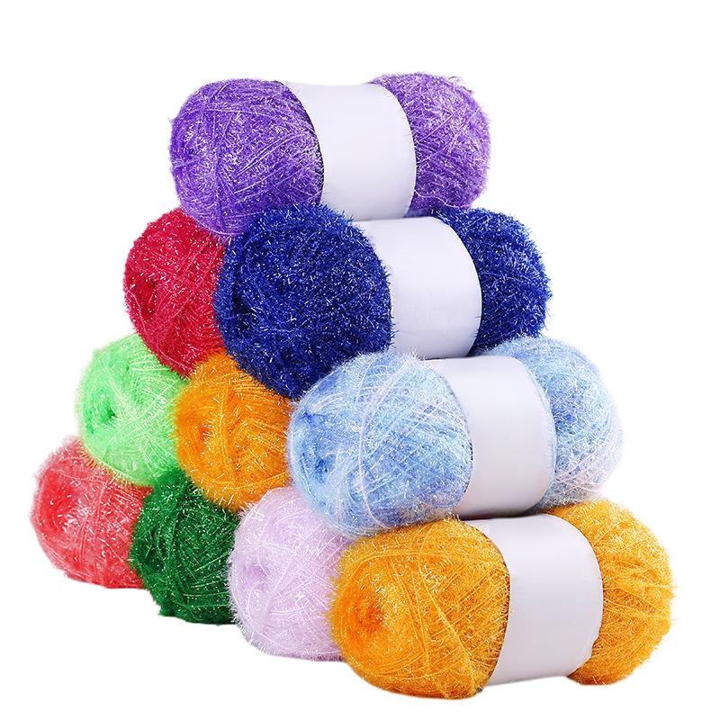 50G Knitting Premium Yarn Lustrous Acrylic High-Quality Fiber Durable Glass Knit-Friendly Thread Sparkly