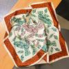Elegant Floral Scarf for Lady Fashion Square Silk Neck Kerchief Bandana Foulard Soft Hairbands Women  New Bufanda