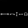 10Pcs/Set Transparent Acrylic Barbell Eyebrow Belly Tongue Ring Piercing Jewelry