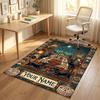 Dog Theme Crystal Velvet Rug Personalized Custom Name Text Soft Floor Mat Home Decor