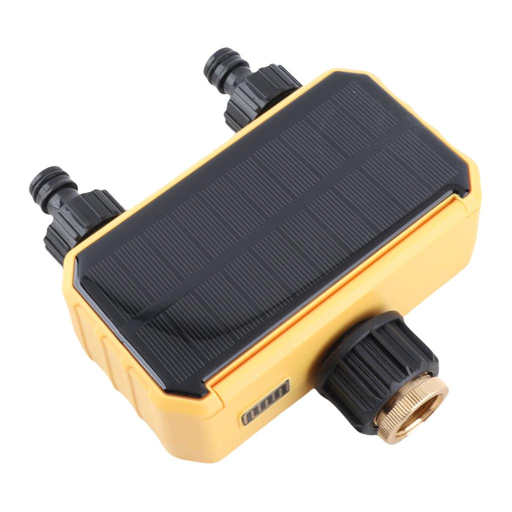 Solar Sprinkler Timer 2 Outlet Auto Timing Rain Delay Water Timer for Garden Yard Irrigation