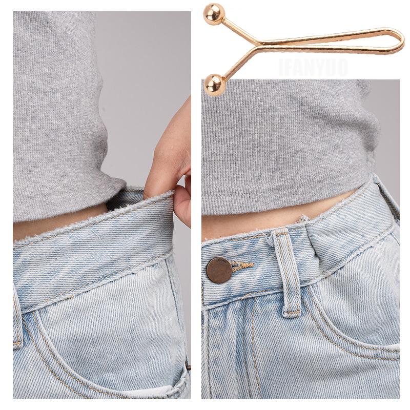 1/2/10Pcs Tighten Waist Buckle U-shaped Adjustable Snap Button Jeans Buttons No Trace Detachable Pants Clip Clothing Accessories