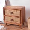 Retro-Stil Weinreben-Geflecht Organizer-Boxen Handgefertigte Schmuckschatulle Schreibtisch Massivholz Abnehmbarer Make-up-Organizer Heimdekoration Box