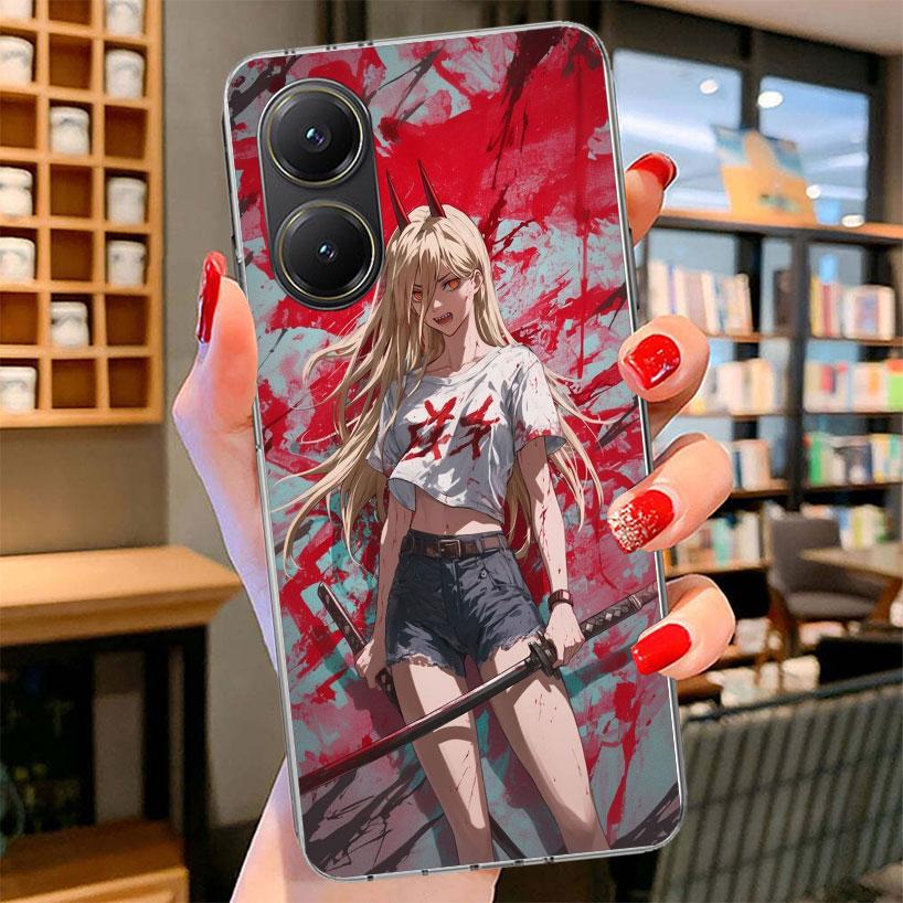C-Chainsaw Mans Power Phone Case For Xiaomi Poco F7 Ultra X7 X6 X5 Pro M7 Redmi 15C 15 13C 13 12C 12 10C 10 9A 9C 9T 9 Shell Poc