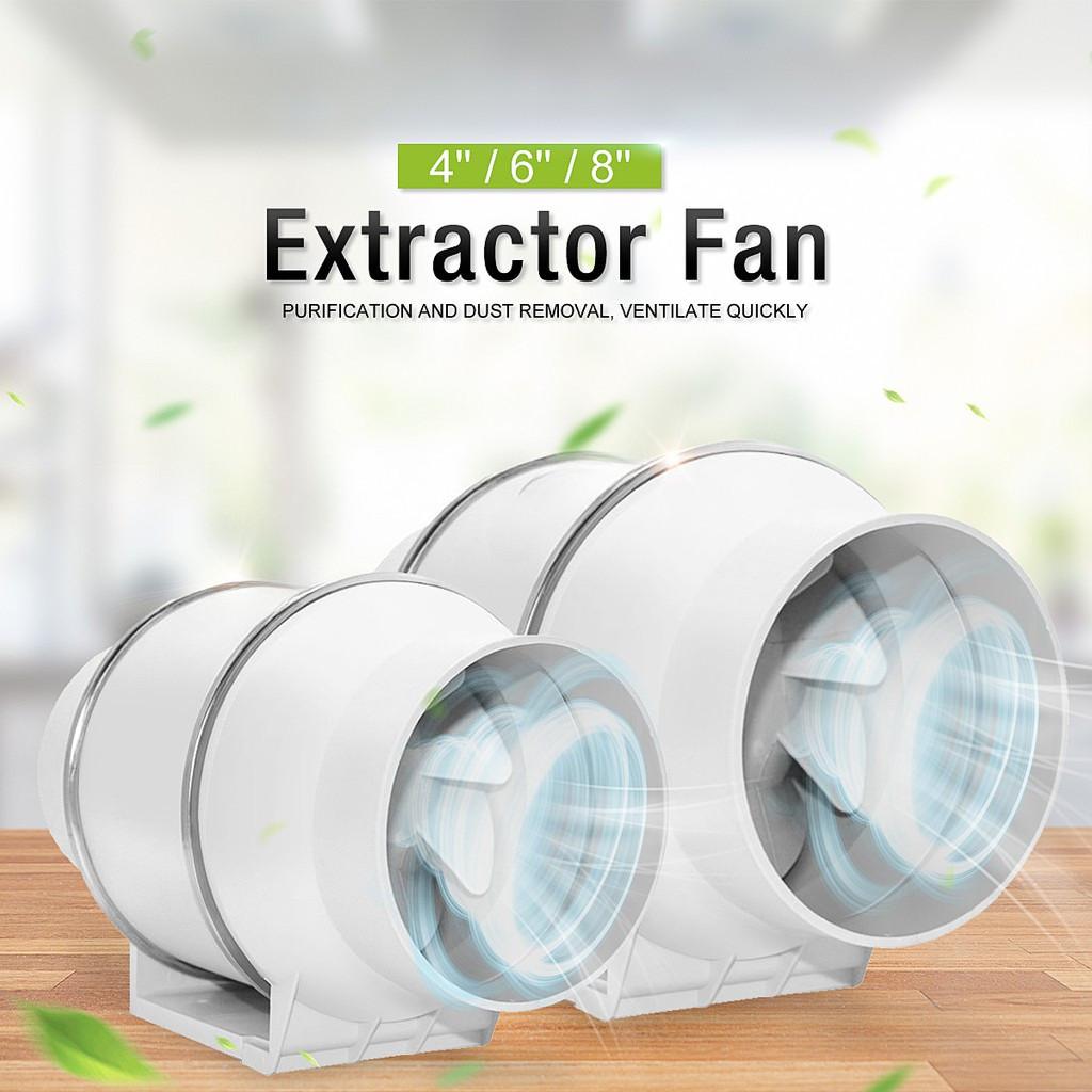 4/6/8 Inch Industrial Exhaust Fan Kitchen Toilet Ventilation Duct Fan Mute and Powerful Extractor Fans Window Ventilation Fan
