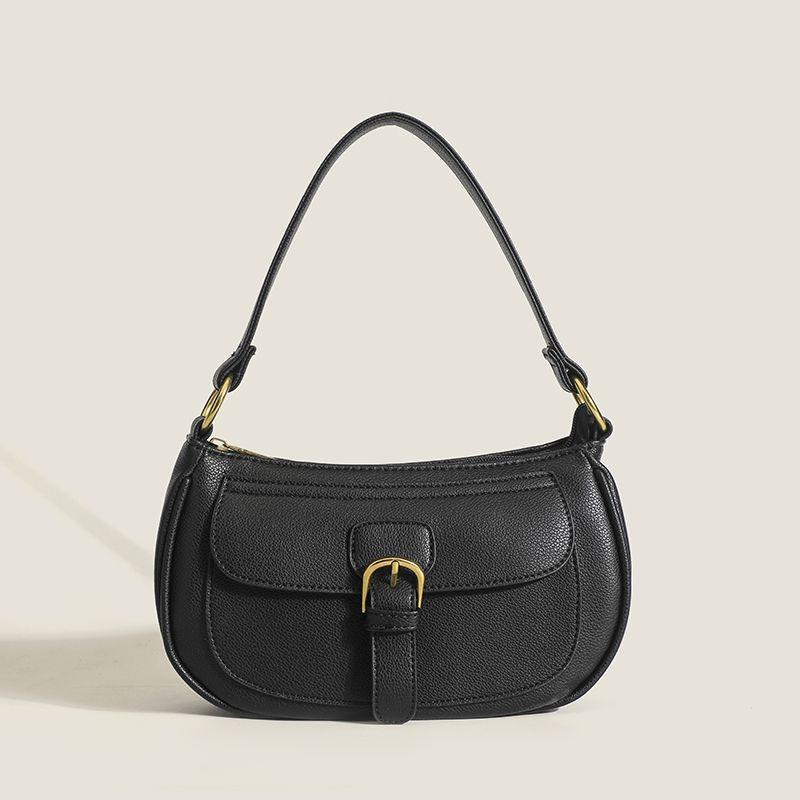 New Fashion Trend Korean Style Simple Casual Versatile Saddle Bag High-End Niche Solid Color Handbag Underarm Bag серебряный