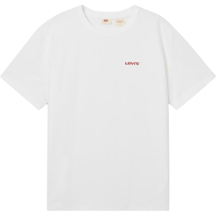 Levis Soft Casual Loose Ribbed Crew Neck Short Sleeve T-Shirt Men Tops White 002XA-0000
