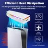 White Upper Cooling Fan Base Game Cooler Stand Bracket with RGB Atmosphere Colorful Lighting LED for PS5 Console with Dust Cover