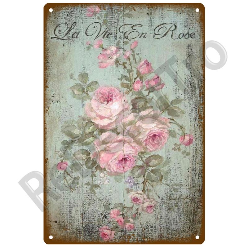 Garden Flower Rules Metal Sign Vintage Metal Plaque Plates Decor For Pub Bar Home Wall Decor Art Tin Signs Flower Poster Gift
