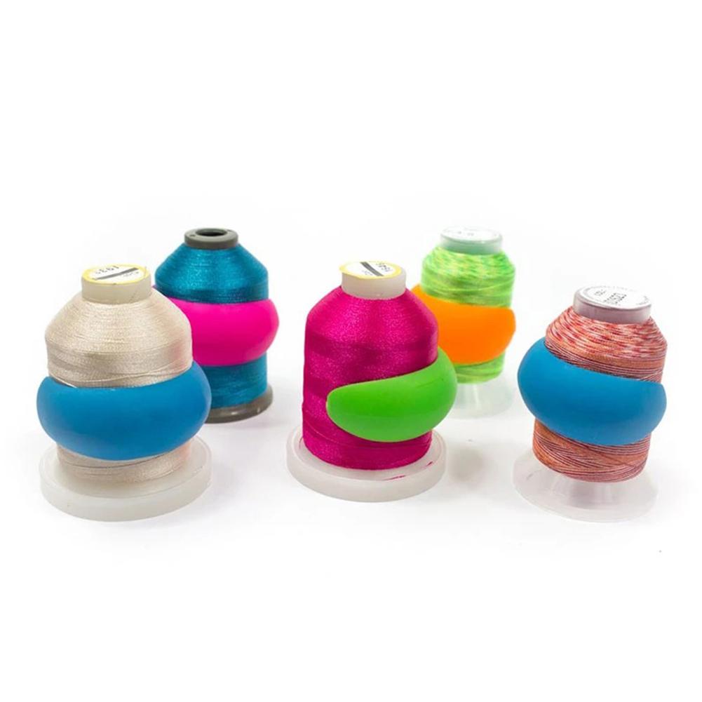 2pcs Bobbin Thread Holders Cross Stitch Accessories Silica Gel Retaining Clips Mini for Quilting Sewing Machine Spool Organizing