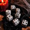 Set of Six Skull Design Dice for Party Games Tabletop Gaming Accessories Halloween Themed Game Dice Set for Casual and Themed Events
