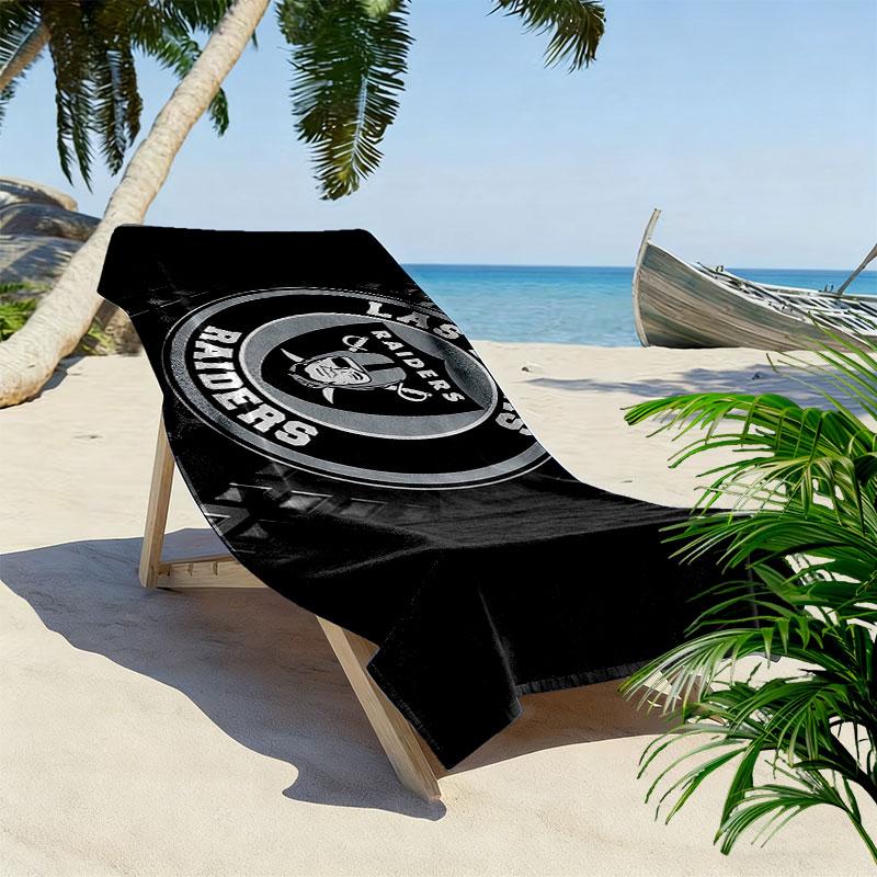 Raiders Print Beach Towel, Large Soft Quick Dry Towel for Beach Camping Swimming