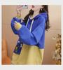 Women's Mid-length Color Block Hoodie Sweatshirt with Patchwork Pockets - Spring & Autumn 2023 All-Match Style