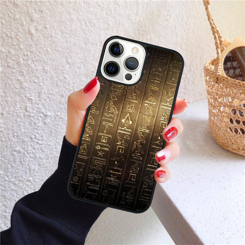 Egyptian Hieroglyphics Symbols Phone Case for iPhone 17 Air 16 15 14 12 13 PLUS 11 PRO MAX Back Cover Fundas
