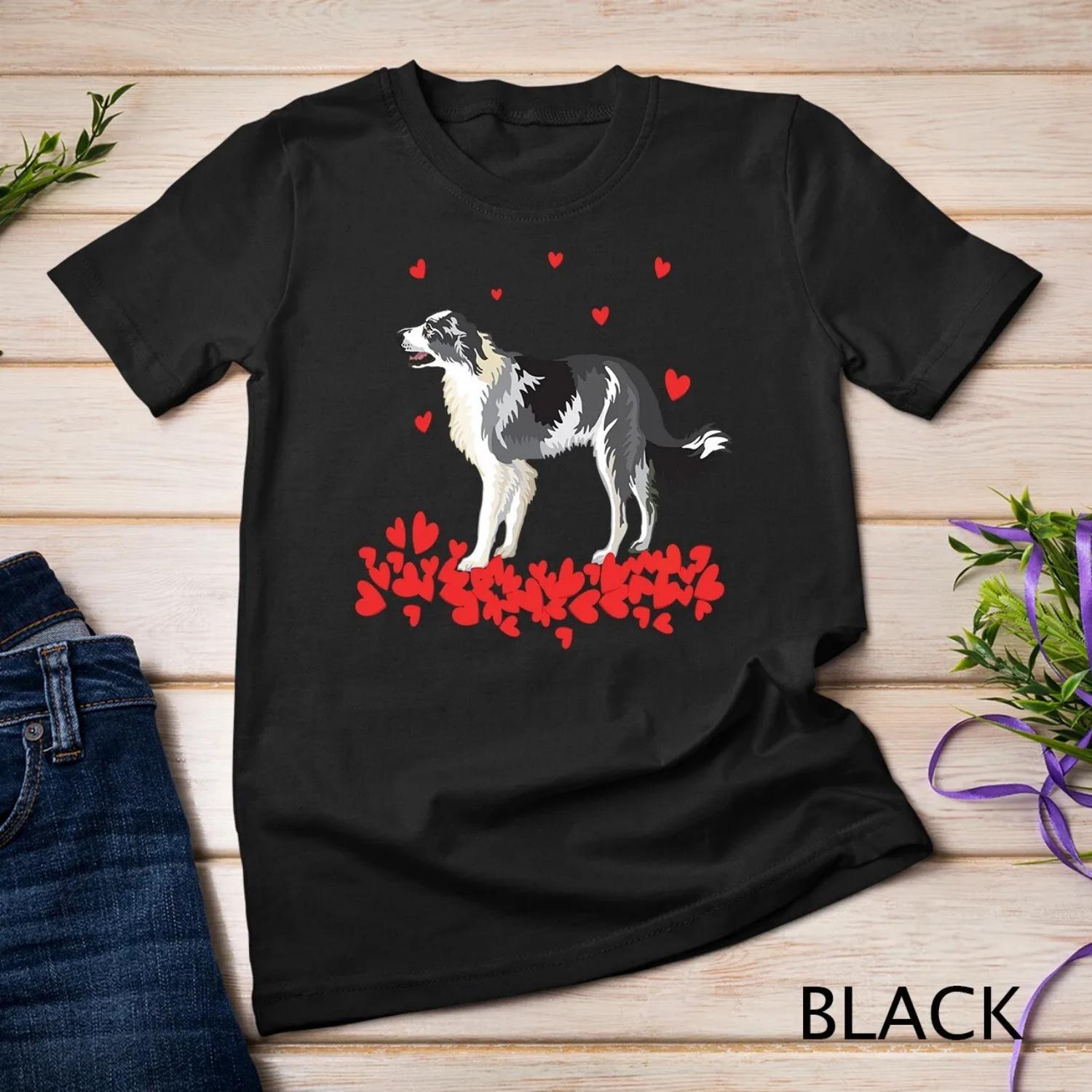 I Love My Border Collie Valentine gift T shirt XXXXXL чёрный
