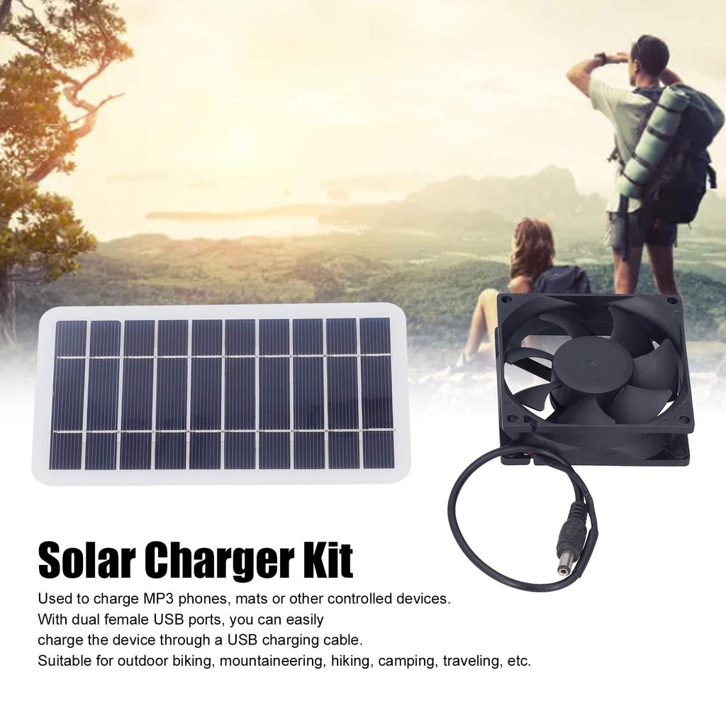 2.5W Solar Panel Fan Solar Pet Exhaust Air Flowing Fan for Outdoor Breeding Planting