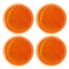 4 pièces Réflecteurs Ronds Orange 45mm Réflecteur Rond Adhésif Universel pour Remorques Camions Voitures Bateaux Camping-cars Caravanes Garages