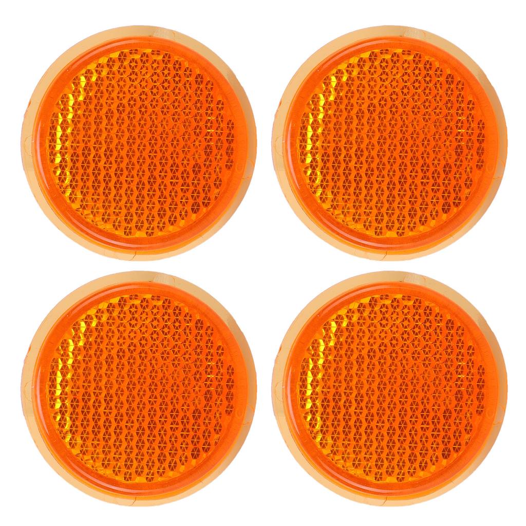 4 pièces Réflecteurs Ronds Orange 45mm Réflecteur Rond Adhésif Universel pour Remorques Camions Voitures Bateaux Camping-cars Caravanes Garages
