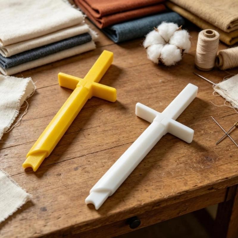 Plush Toy Filling Tool 2 Piece Set White PP Doll Stuffing Accessories with Stick and T Handle Pusher for Cotton Fiberfill and Craft Work